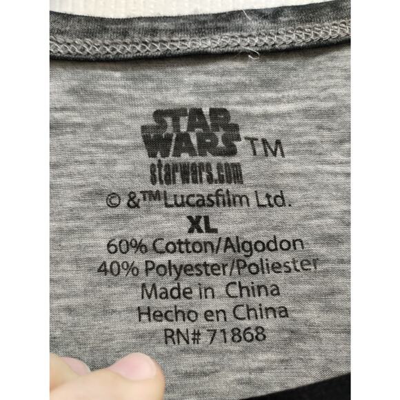 Hot Topic Star Wars NWOT Women's Size XL Heather Gray Character Ringer T-Shirt - Picture 4 of 6